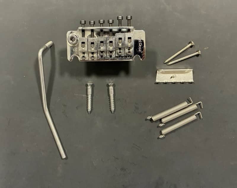 FLOYD ROSE® MADE IN GERMANY 80's CHROME "NFT" TREMOLO WITH MOUNTING HARDWARE image 1