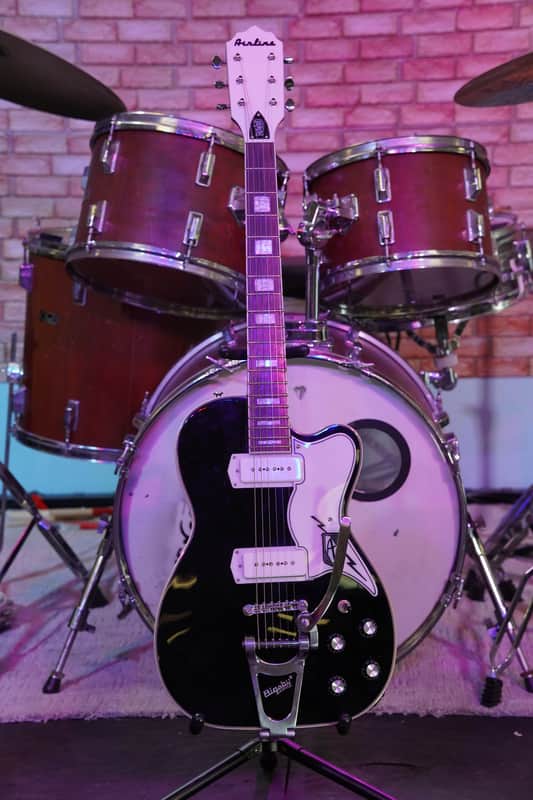 Eastwood Airline Tuxedo – Bigsby Modified – Full Hollow Electric Guitar image 1