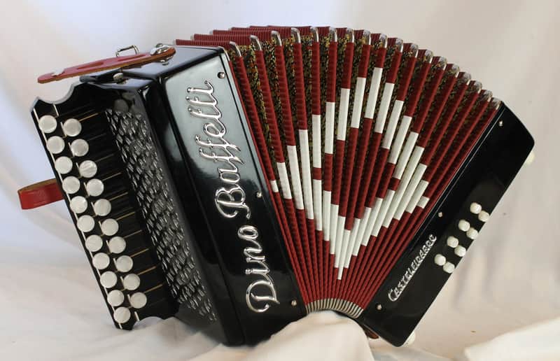 8206 - Black Dino Baffetti Castelfidardo Diatonic Button Accordion BE LM 21 8 image 1