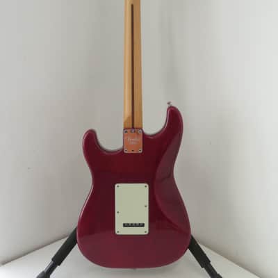 1998 Fender American Deluxe Stratocaster in Cranberry Transparent image 4