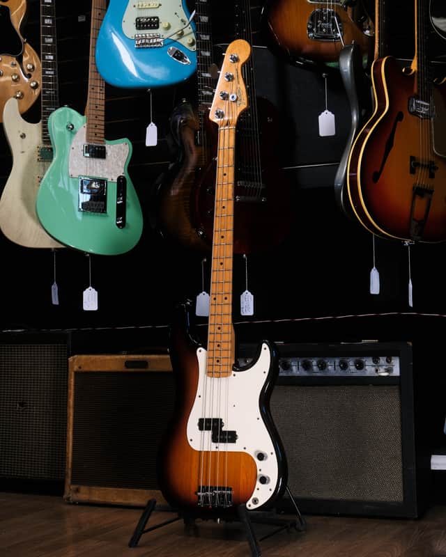 1983 Fender Precision Bass with Maple Fretboard in Sunburst w/ Original Case (Very Good) *Free Shipping* image 1