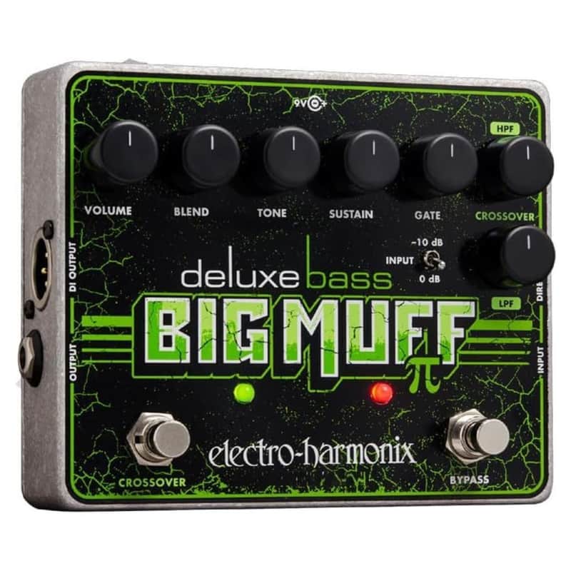 Electro-Harmonix Deluxe Bass Big Muff Pi Fuzz Pedal for Bass with Volume, Blend, Bypass Footswitch, Crossover Footswitch and DI Output image 1