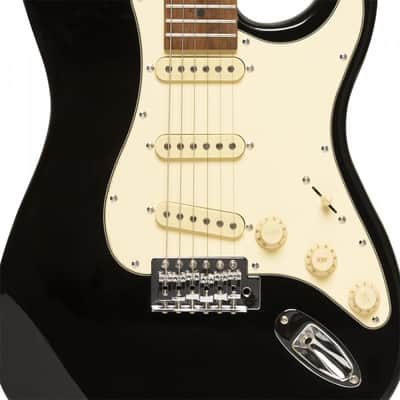 Stagg SES-55 BLK Series 55 Solid Paulownia Body Tempered Maple Neck 6-String Electric Guitar image 4