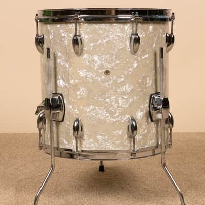 Vintage Ludwig 14x14 White Marine Pearl Floor Tom image 1