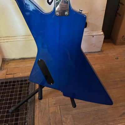 Custom Destroyer/Explorer Style 2026, 2 Tone Blue, Mahogony Body, Maple Neck, Titanium Nut image 5