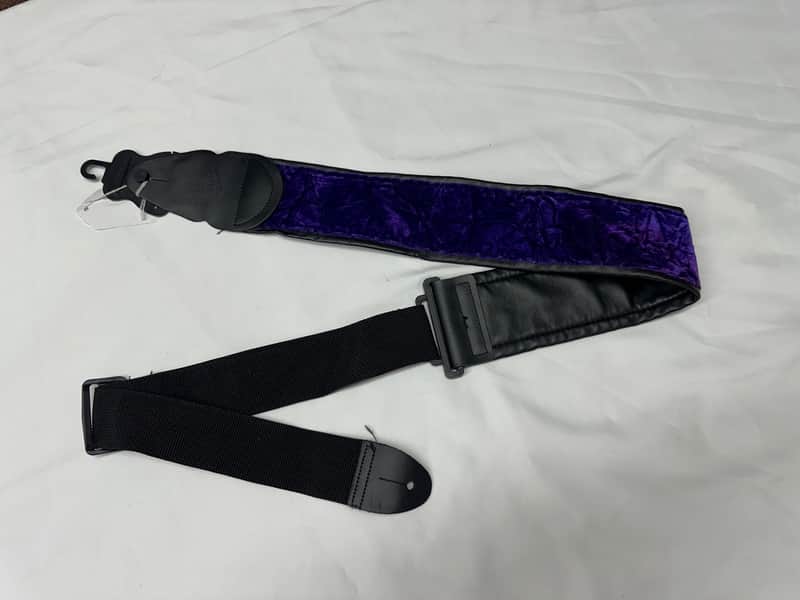 LM 3" Crushed Velvet PURPLE nylon GUITAR strap NEW - SOFT COMFORTABLE image 1