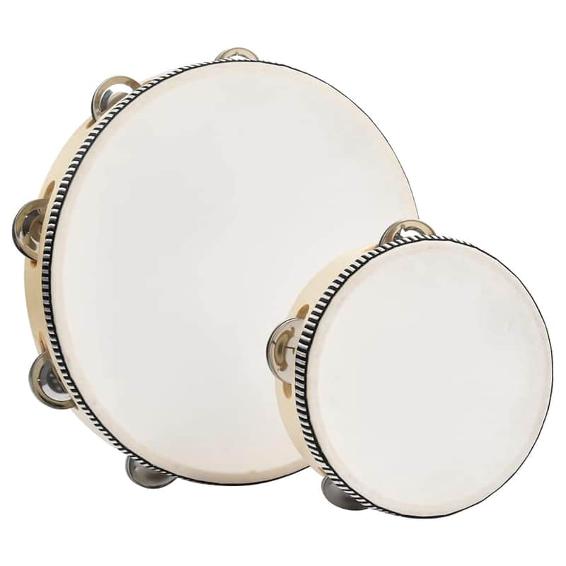 2025 Unbranded 2 Pcs Wooden Tambourine 10 Inch & 6 Inch Ta...