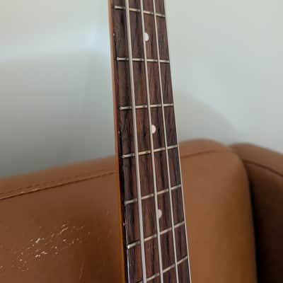 1970s Epiphone ET-280 Short Scale Bass MIJ Matsumoku - Natural Stripped / Select by EMG Modded (As-Is Seized Truss Rod / Wiring Project) image 7