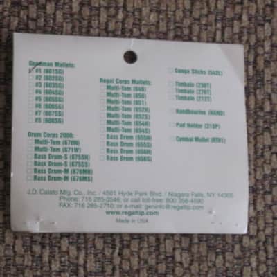 ONE pair new old stock Regal Tip 601SG, GOODMAN # 1, TIMPANI MALLETS HARD, inner wood core covered with first quality white damper felt, hard rock maple haandles / shaft (includes packaging) image 25