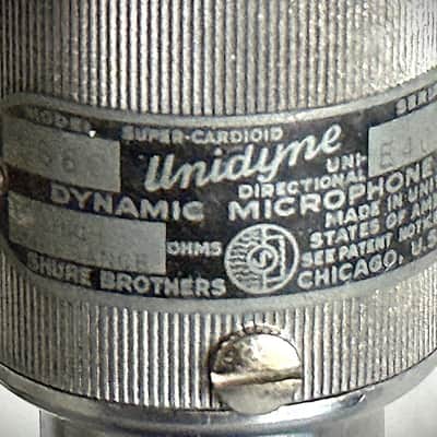 Vintage Shure 556C Fatboy Microphone, 1940's, original element, w/cable-stand image 5