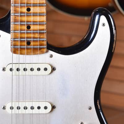 Fender Custom Shop Stratocaster 1956 Closet Classic Fat Roasted Neck Limited Edition Aged Black image 13
