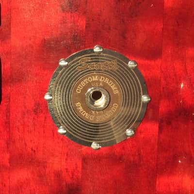 Scott’s custom drums Gold Custom 6 1/2”x14” cherry wood stave snare drum 2024 - Cherry red image 8