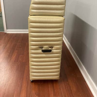 Kustom K250-4 Amp and Speaker Cabinet Gold Sparkle Tuck and Roll image 2