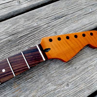 Stratocaster  neck, flamed roasted maple image 1