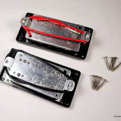 1 Pair of Humbucker Pickups Bridge & Neck With Mounting Rings ,Black Bild 3