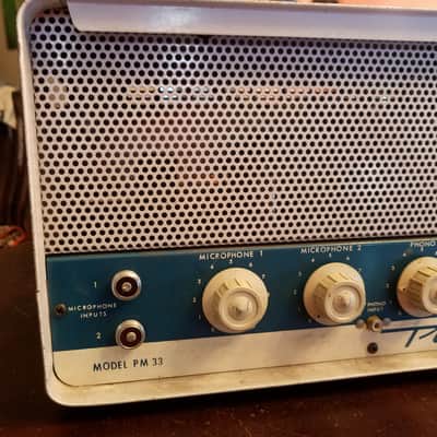 Bell PM-33 Pacemaker Mono 33 Watt Tube PA Amp dual 6L6GB 1959 - Blue, Beige, Textured Grey image 10