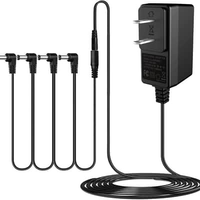 DC 9V Guitar Pedal Power Supply AC Adapter with 4 Way Daisy Chain Power Cord Cables for Pedal Keyboard Tip Negative 800mA-1A (A-P01) image 1