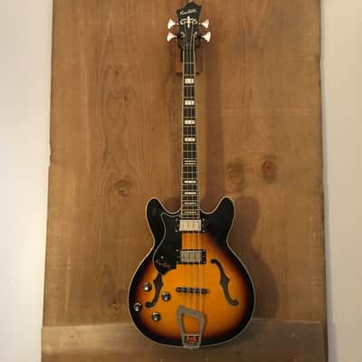 Hagstrom Viking Left Handed Semi Hollow Bass Guitar Tobacco Sunburst Lefty image 2