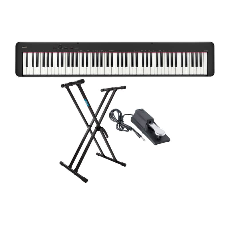 Casio CDP-S160 88-Key Digital Piano (Black) Bundle with Adjustable Keyboard Stand and Keyboard Piano image 1