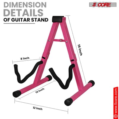 5 Core Guitar Stand A Frame w Soft Foam Arm Non Slip Rubber for Acoustic Electric Bass image 5