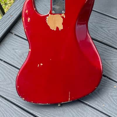 Fender Jazz Bass 1964 - a stunning January '64 Candy Apple Red Metallic example w/Green'gard & Clay Dots ! image 7