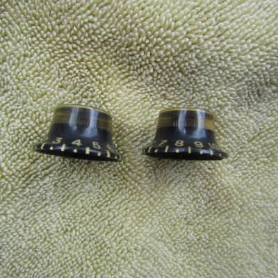 Vintage Gibson Reflector Knobs 1960's Era Black Vintage Gibson Top Hat Knobs Vintage Correct READ ENTIRE DESRIPTION image 2