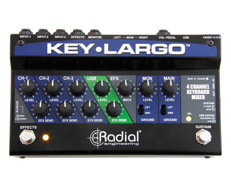 Radial Key-Largo Keyboard Mixer w/FX +Balanced Direct Box DI Output PROAUDIOSTAR image 1