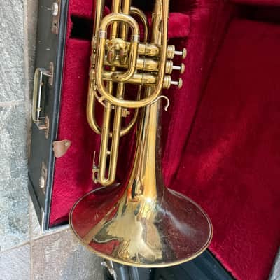 Olds and Sons brand Mellophone, with case and mouthpiece, Made in USA image 6