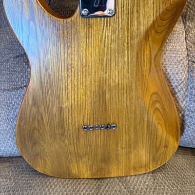 Custom  Firecaster Telecaster style with Fire Flamed Mango wood top ,Catalpa Body with roasted maple neck image 4