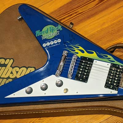 Gibson 1999 Flying V98 Hard Rock Limited 1 of 25 Blue Guitar w/OHSC & Shirt, RARE, EXC Condition! image 2