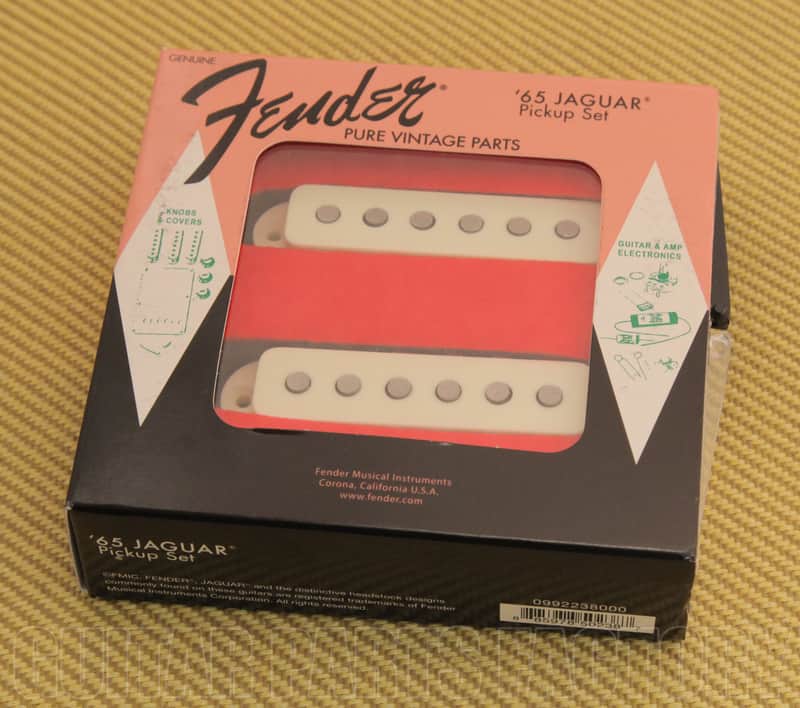 099-2238-000  Fender Pure Vintage '65 Jaguar Pickup Set, Neck & Bridge Vintage White image 1
