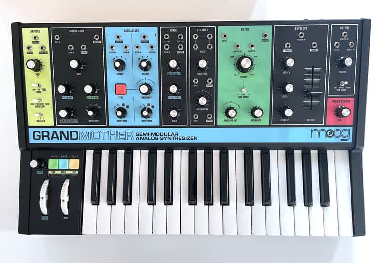Moog Grandmother 32-Key Semi-Modular Analog Synthesizer 2018 - Present - Black / Multi-Colored Panel image 1