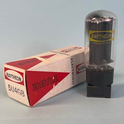 1960s Raytheon 5U4GB Vintage Black Plate Side Getter Rectifier Tube! T288 image 1