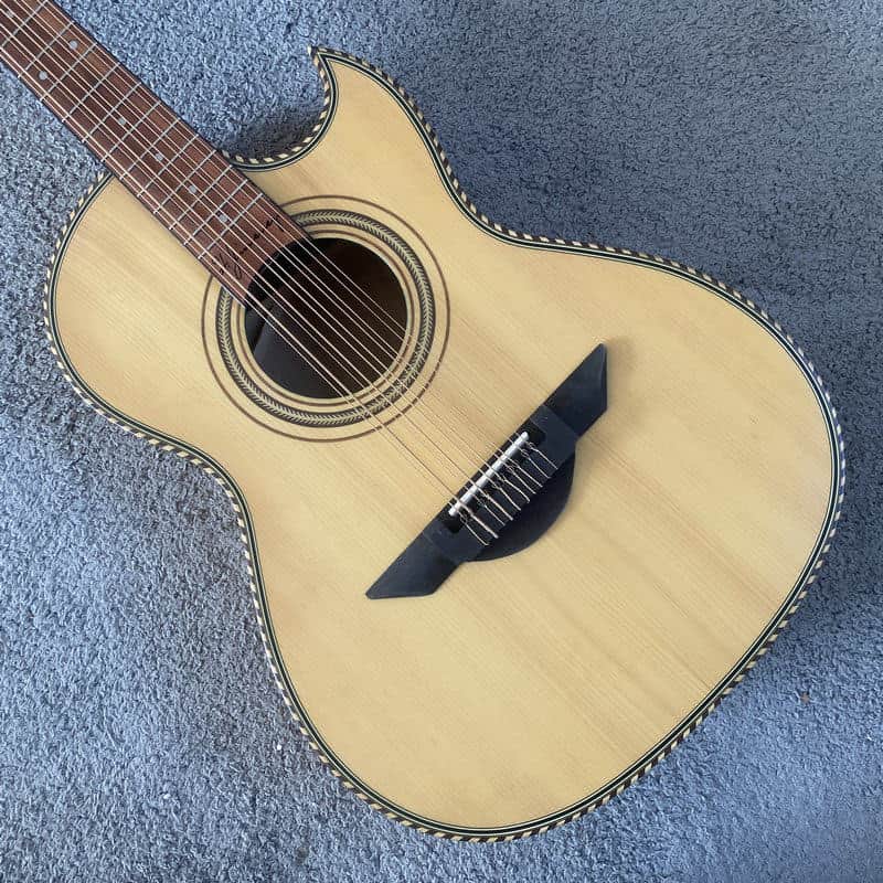 Natural 10 String Acoustic Electric Guitar, Spruce Top, Mahogany Body, Rosewood Fingerboard image 1