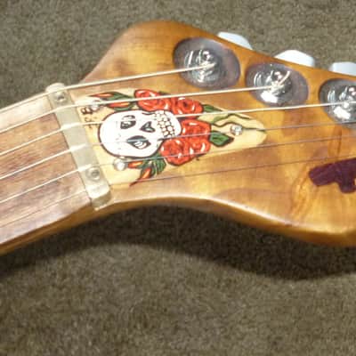 custom unique stock, Firebird R slab guitar,"Skulls&Roses",,handpainted+carved,collector item trades image 7
