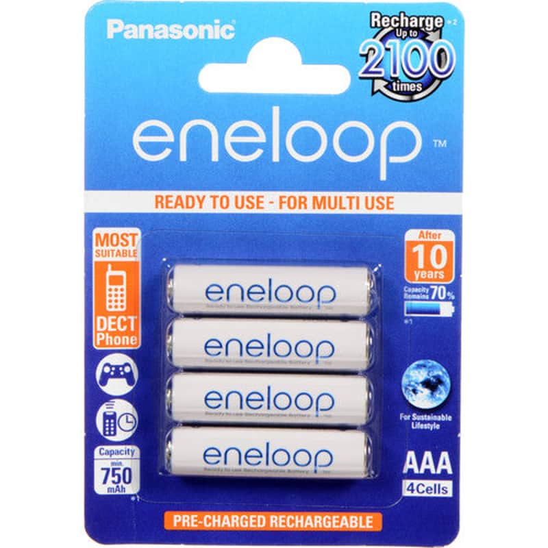 Panasonic Eneloop BK4MCCA4BA AAA Rechargeable Ni-MH Batteries image 1