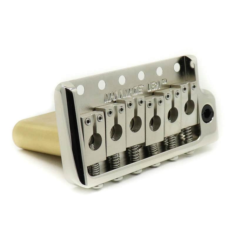 MannMade USA Tremolo Bridge - Nickel/Tumbled Saddles - fits PRS style guitars image 1