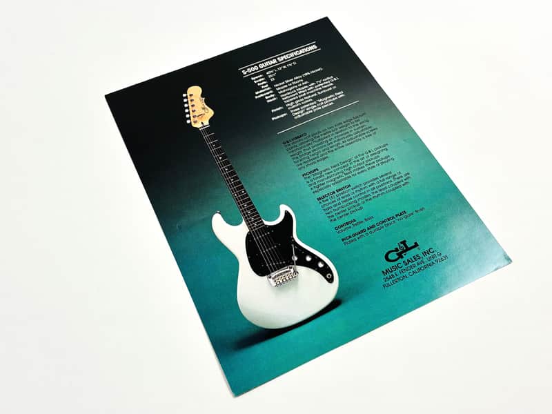 G&L S-500 Guitar Specifications Sheet (c. 1986–1987) image 1
