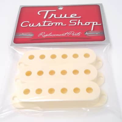 True Custom Shop® Aged White Single Coil Pickup Covers for Fender Strat Fits USA 52mm Size image 3