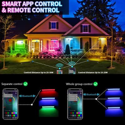 LED Stage Wash Light Bar - 2Pack 48W RGBCW DJ Light Bar IP66 Waterproof Smart APP & Remote Control with Music Sync Memory Function Uplights for Outdoor Indoor Parties Events image 3
