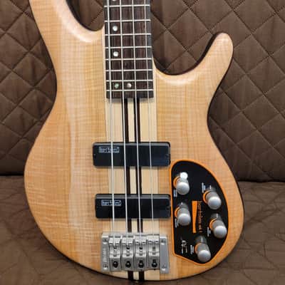 Cort A4PLUSFMMHOPN Neck Thru Construction Mahogany Body 4-String Electric Bass Guitar w/Hard Case image 4