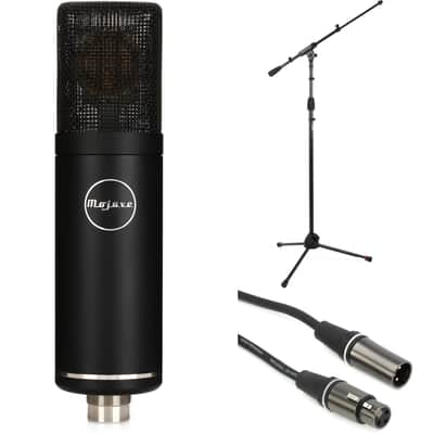 Mojave Audio MA-50 Large-diaphragm Condenser Microphone Bundle with Stand and Cable - Black image 1