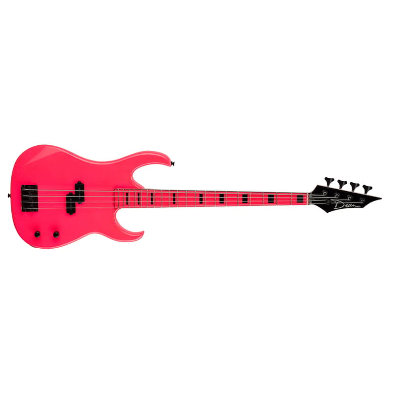 Dean Custom Zone 4-String Bass Guitar Flourescent Pink image 1