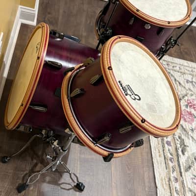 Unbranded Custom built partial nesting 2020 - "Purple Heart" eggplant stain, satin polyurethane and and hand rubbed wax finish image 7