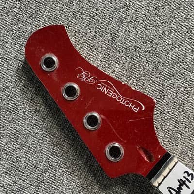 Red 4 String Jazz Bass Style Maple Neck, 20 Frets Rosewood Fingerboard image 5