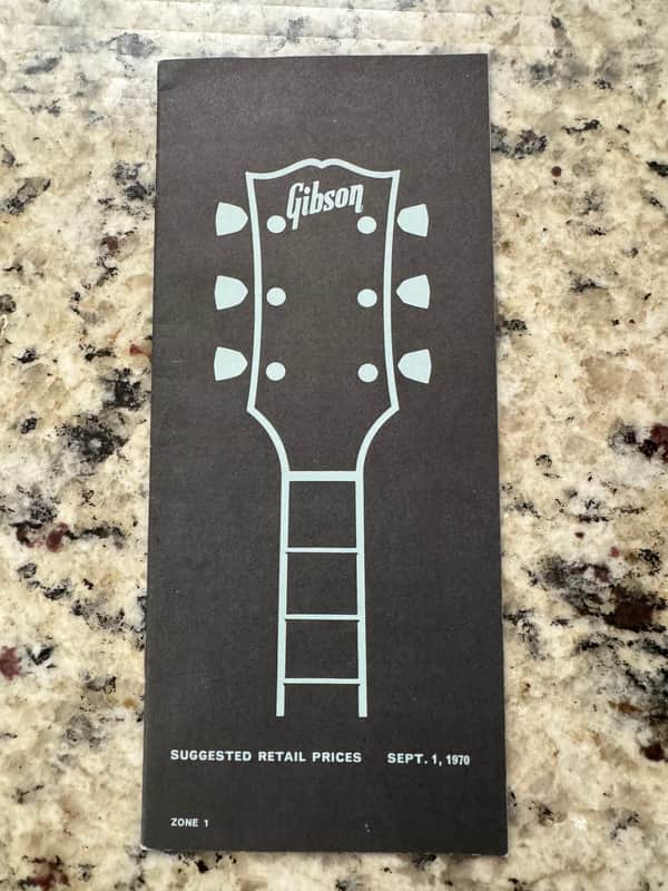 Gibson Price List 1970 Les Paul custom standard personal SG ES 335 Dove J 200 image 1