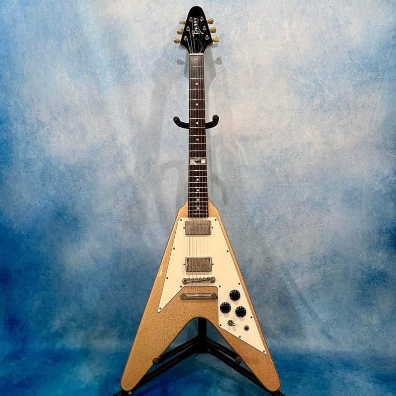Burny LV 115KK LArc en Ciel ken Signature Gold Flying V Made in
