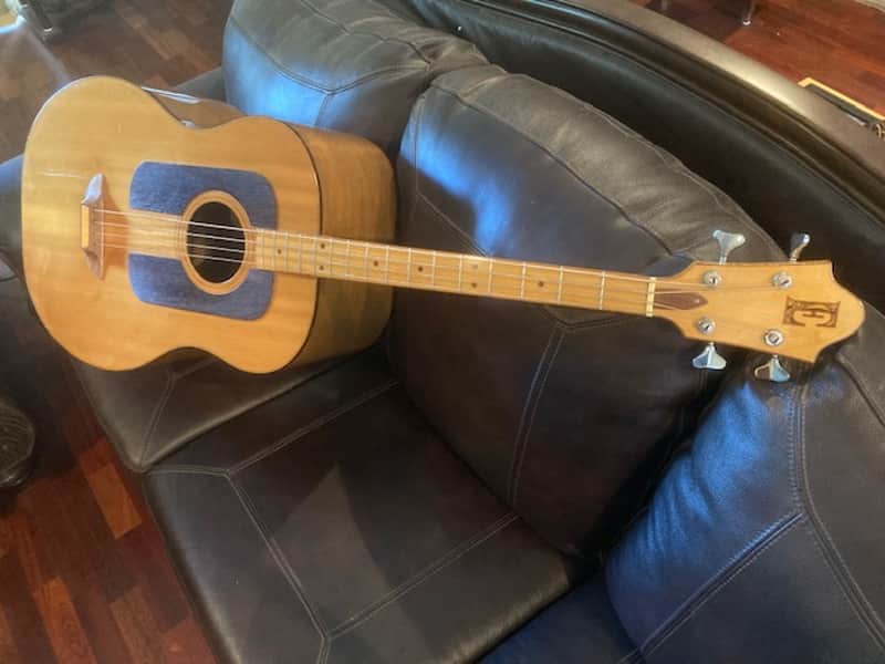Ernie Ball EARTHWOOD Vintage Hollowbody Acoustic 4-String Bass Guitar Orig OSSC image 1