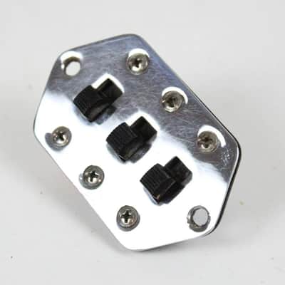 1965 Vintage Fender Jaguar Pickup Selector Switches Control Plate Chrome 1960's Pre-CBS USA image 2