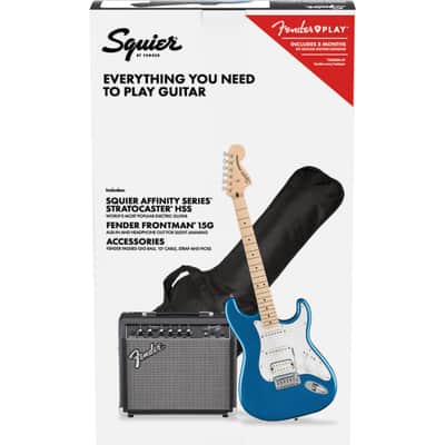 Squier Affinity Series Stratocaster HSS Pack MN Lake Placid Blue - Beginner electric guitar kit image 7